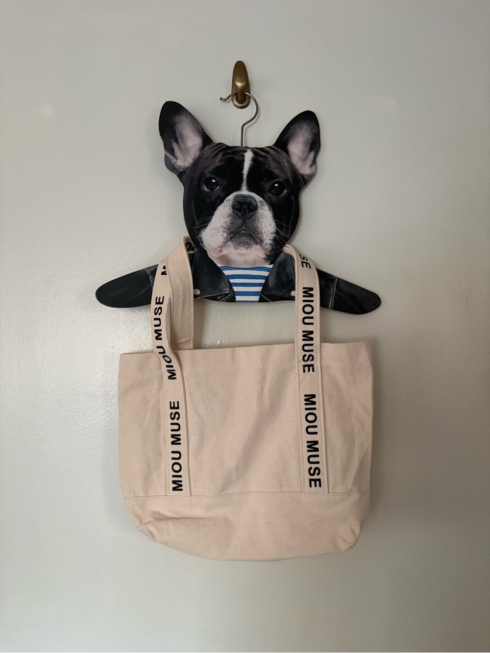 Cream Canvas Mini Tote Bag with Branded Straps